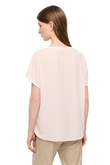  Pudra Ametist Rahat Kalıp V-Yaka Bluz