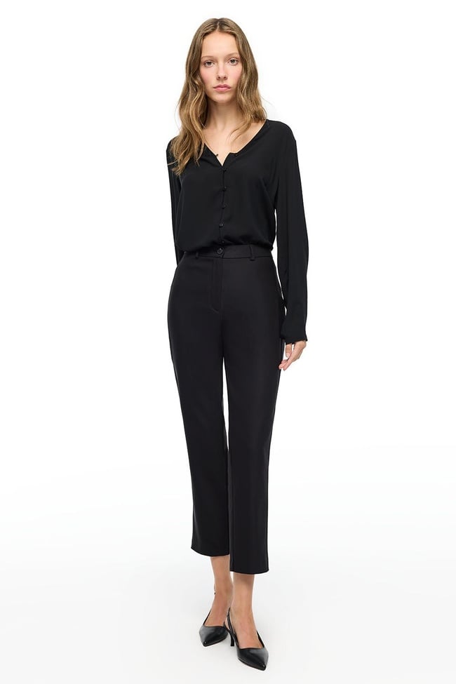  Siyah Dellas Regular Fit Yüksek Bel Pantolon