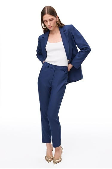  Lacivert Dellas Regular Fit Yüksek Bel Pantolon