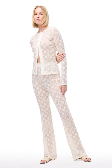  Ekru Brices Regular Fit Yüksek Bel Pantolon