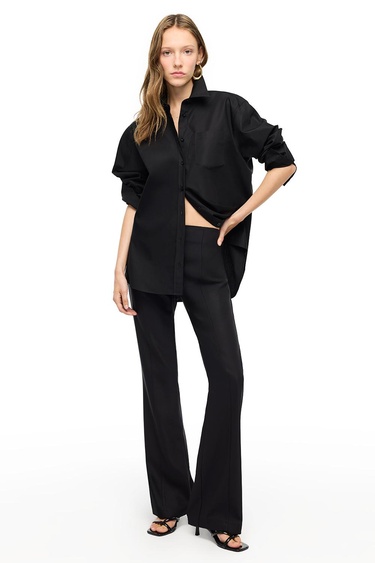  Siyah Dellas Slim Fit Yüksek Bel Pantolon