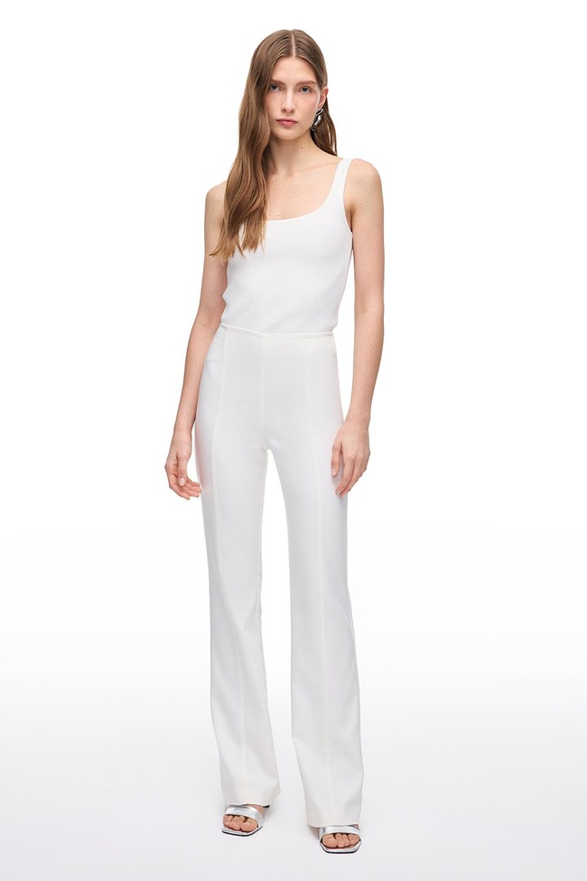  Beyaz Dellas Slim Fit Yüksek Bel Pantolon