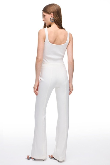  Beyaz Dellas Slim Fit Yüksek Bel Pantolon