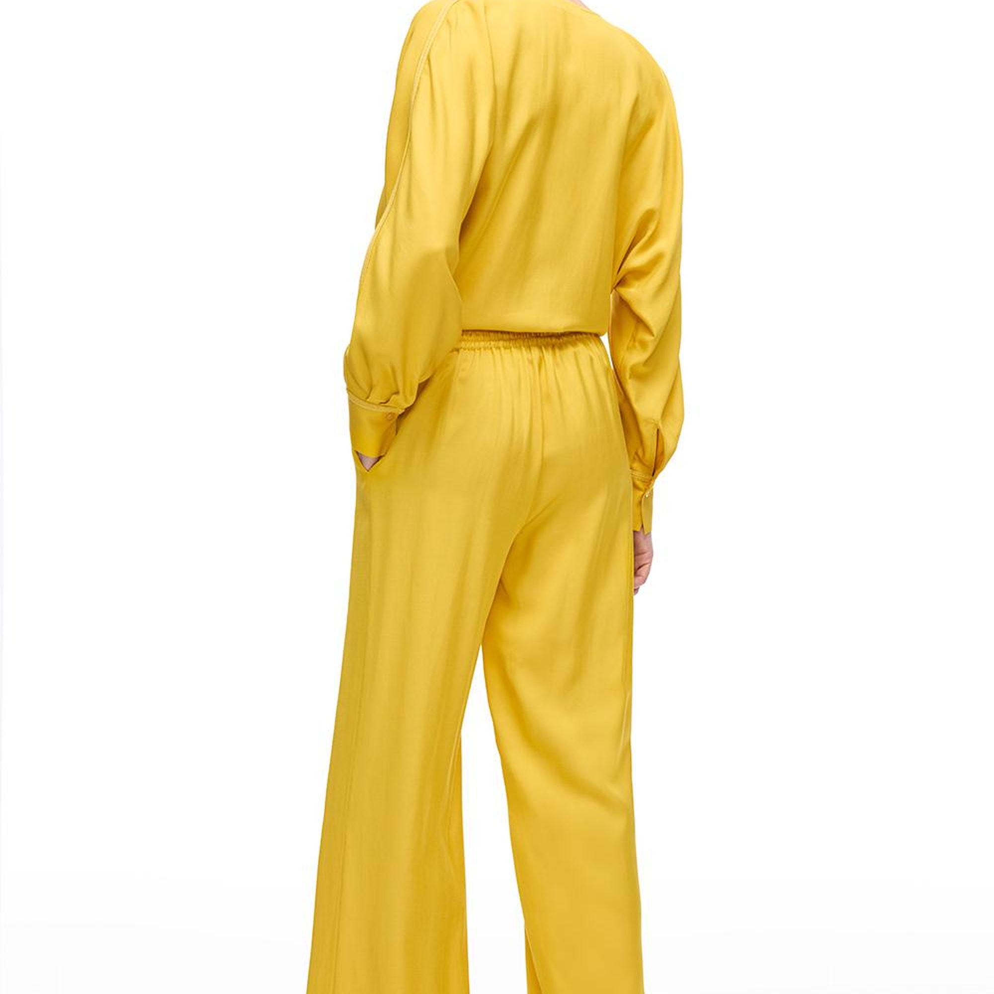 Sarı Favors Rahat Kalıp Yüksek Bel Pantolon