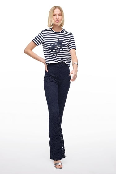  Lacivert Krasta Slim Fit Yüksek Bel Pantolon