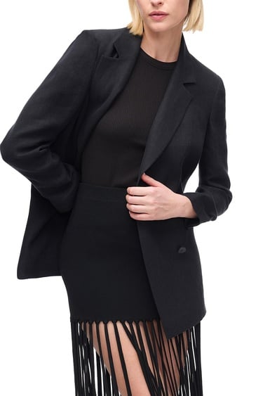  Siyah Holas Rahat Kalıp Ceket