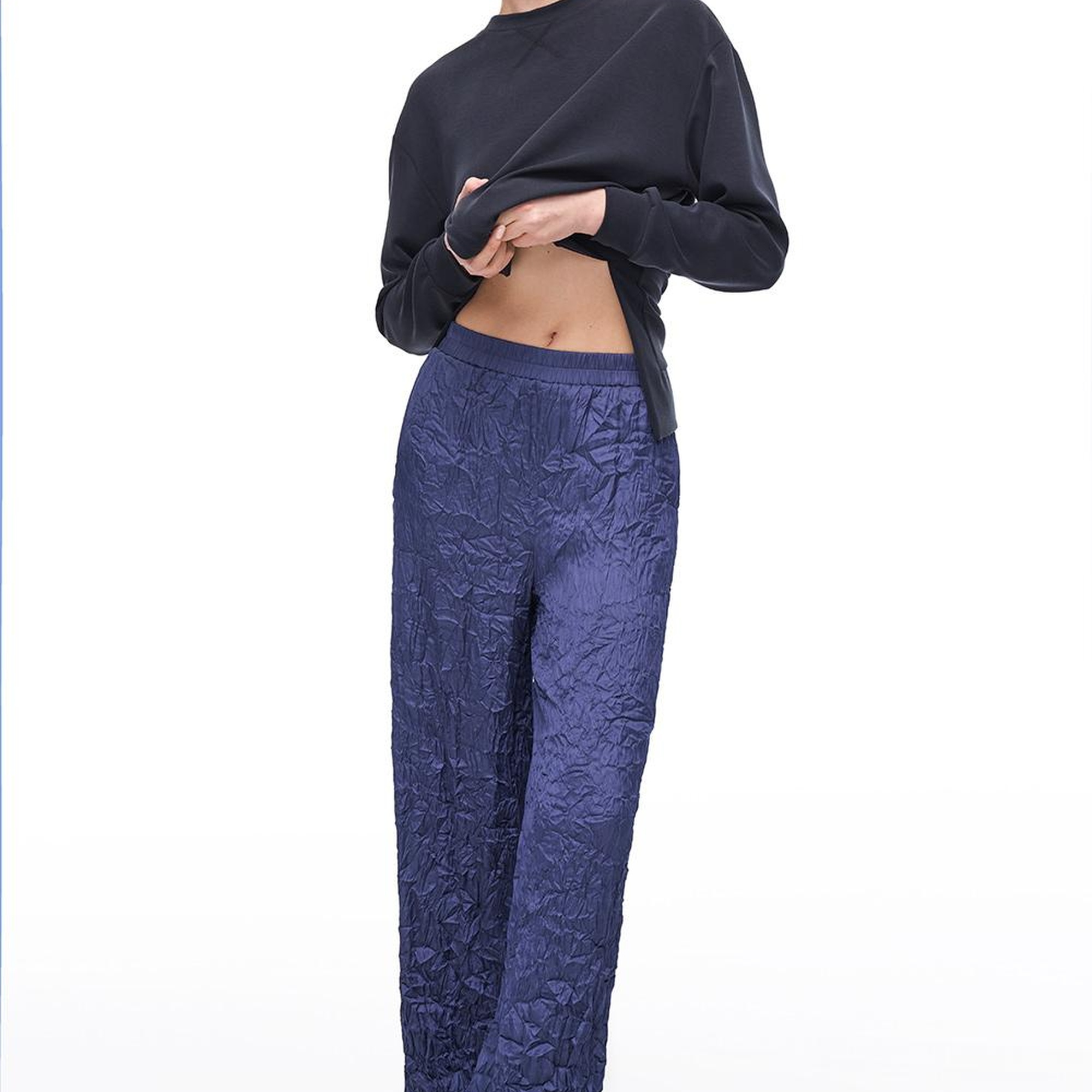 Lacivert Deylas Regular Fit Yüksek Bel Pantolon