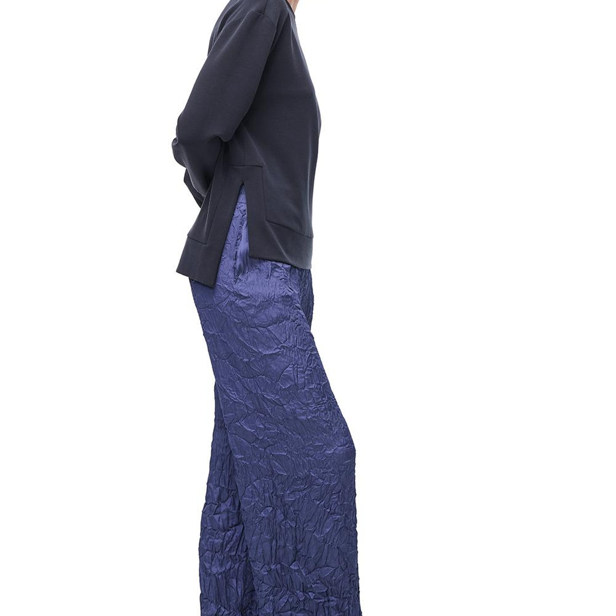 Lacivert Deylas Regular Fit Yüksek Bel Pantolon