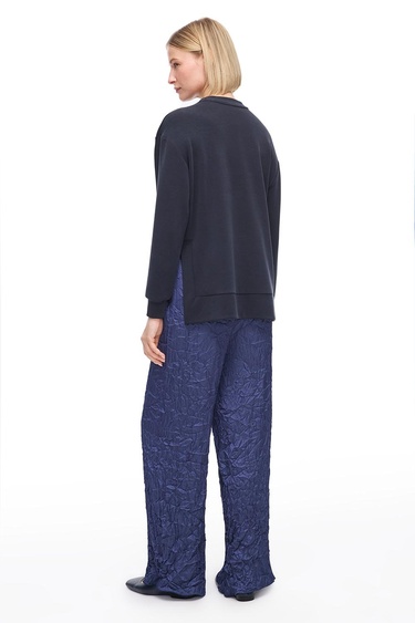  Lacivert Deylas Regular Fit Yüksek Bel Pantolon