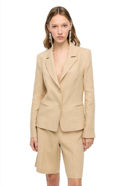  %100 Keten Ceket Yaka Takım Ceket