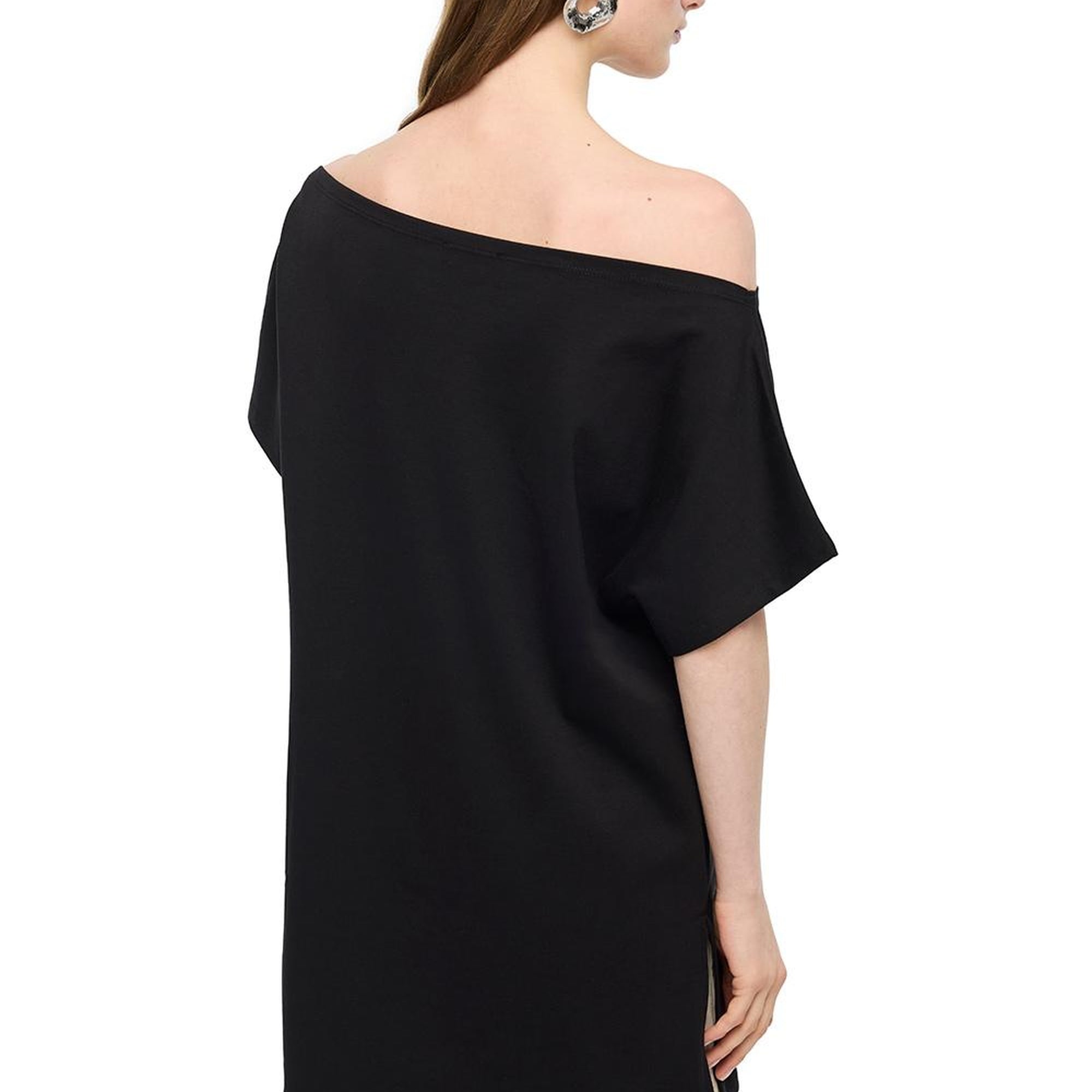 Kayık Yaka Pamuklu Tişört