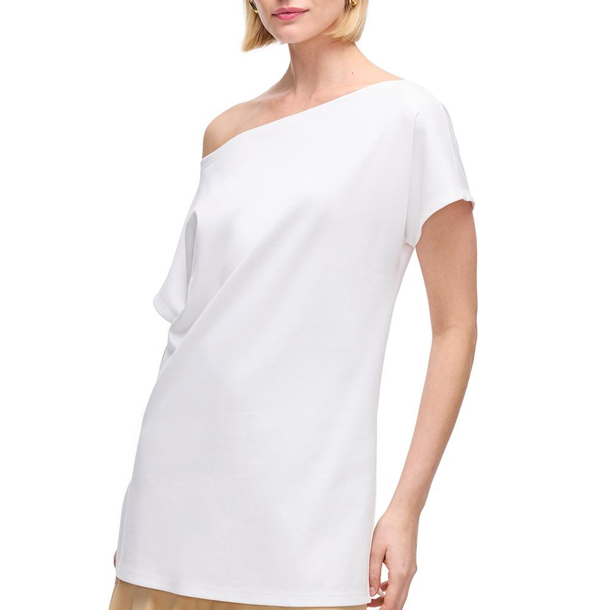 Kayık Yaka Pamuklu Tişört