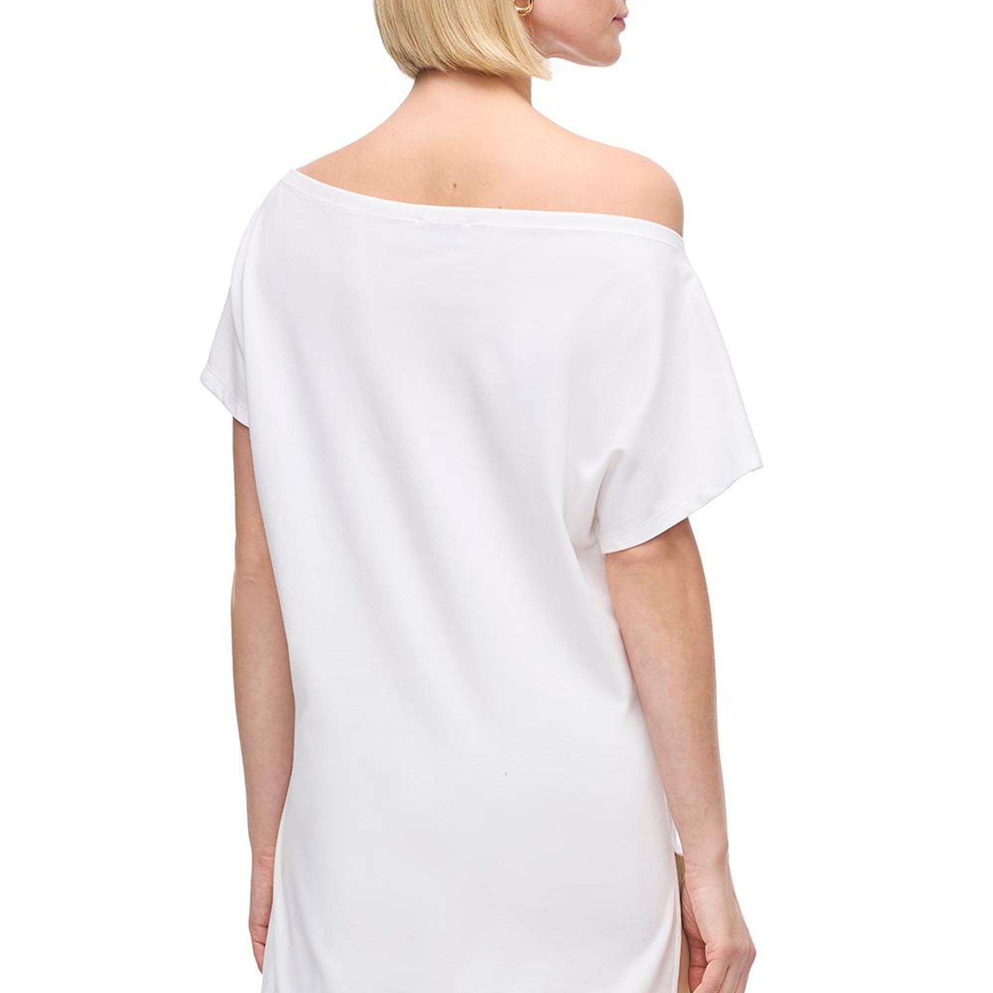 Kayık Yaka Pamuklu Tişört