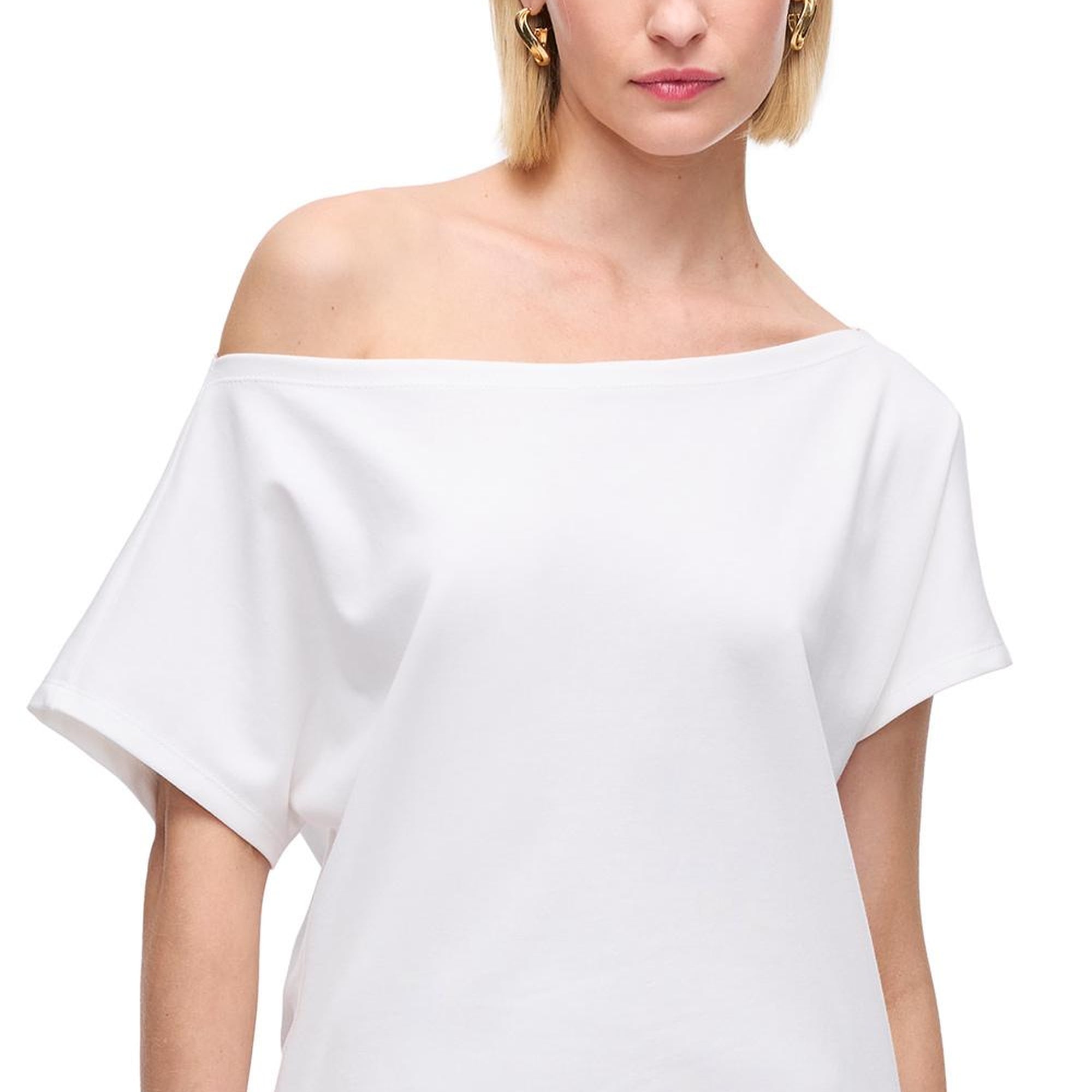 Kayık Yaka Pamuklu Tişört