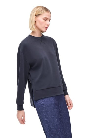  Elkes Siyah Renk Rahat Kalıp Yuvarlak Yaka Düşük Kollu Eşofman