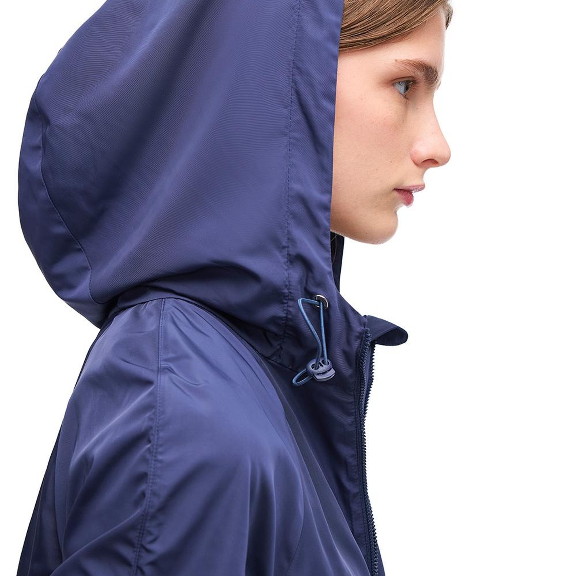 Amiens Lacivert Renk Rahat Kalıp Dik Yaka Düşük Kollu Mont