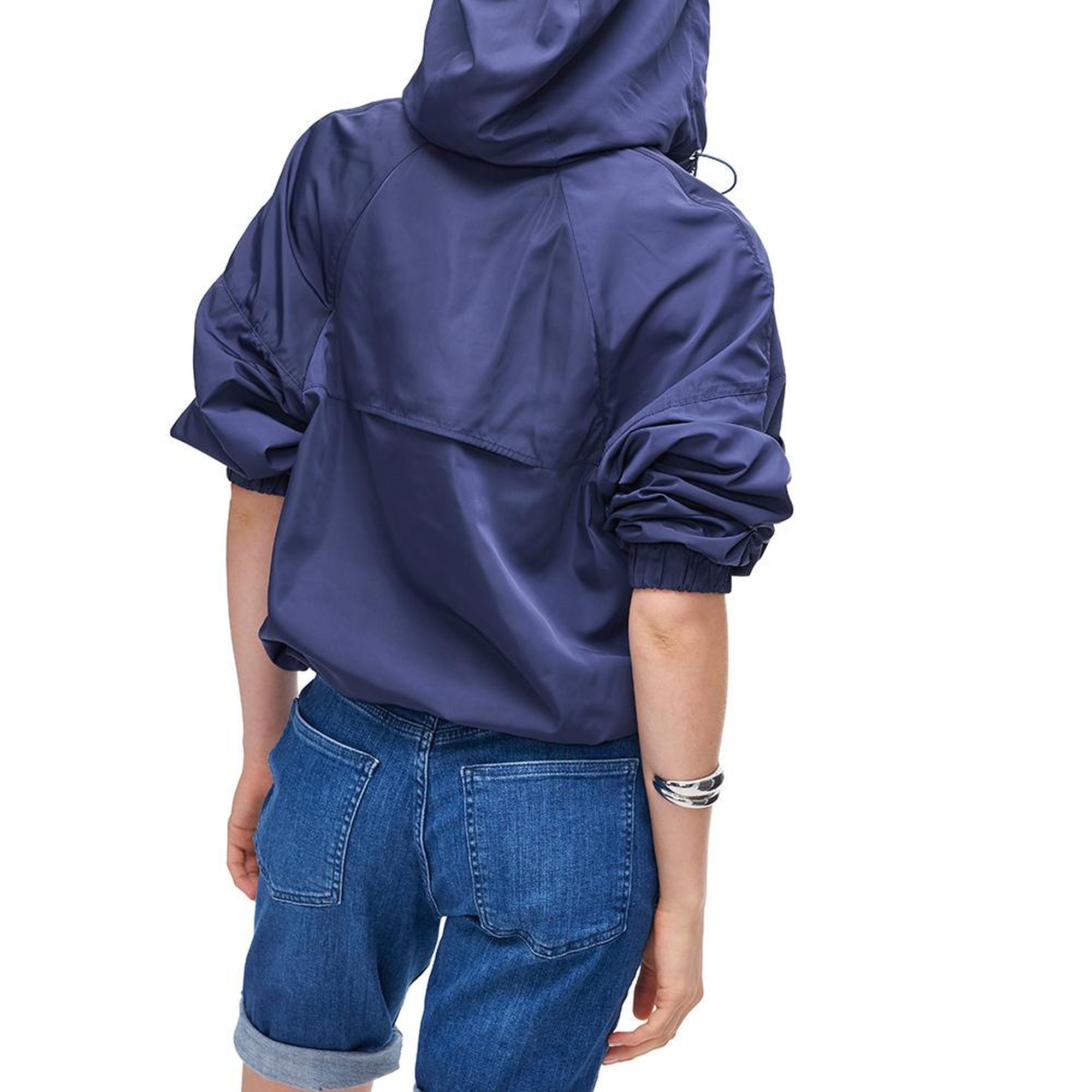 Amiens Lacivert Renk Rahat Kalıp Dik Yaka Düşük Kollu Mont