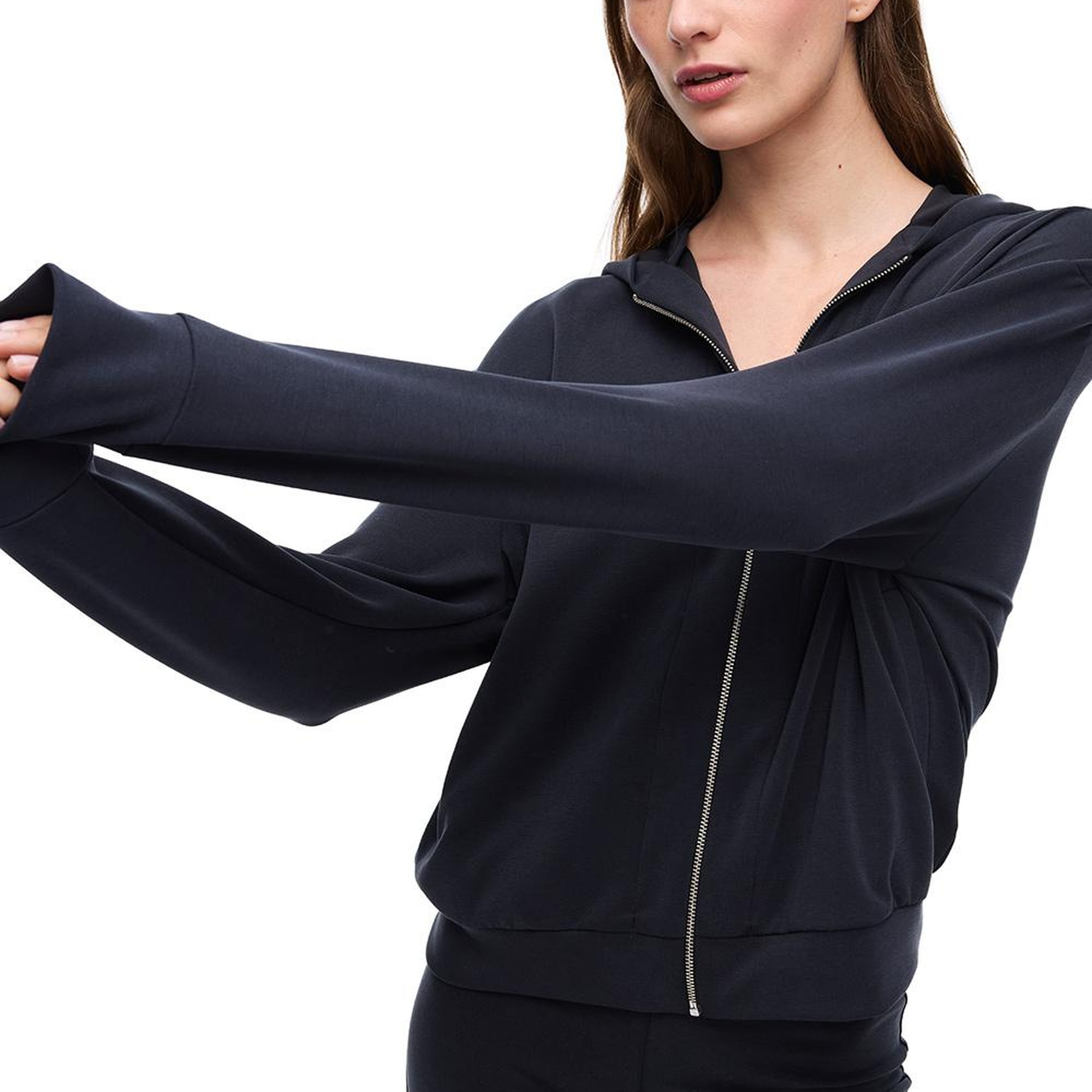 Elkes Siyah Renk Regular Fit Bisiklet Yaka Takma Kol Eşofman