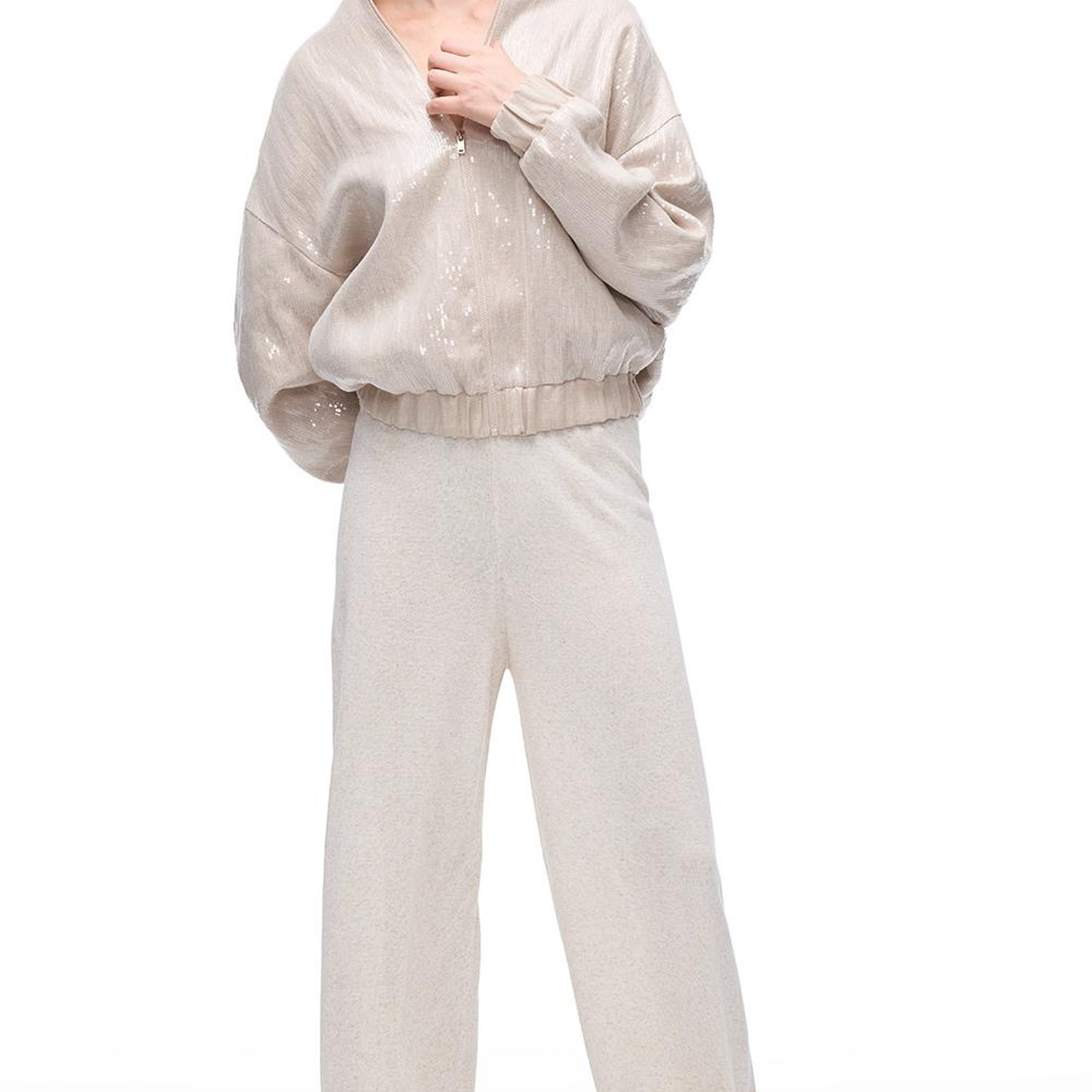 Caphs Taş Renk Slim Fit Yuvarlak Yaka Düşük Kollu Mont