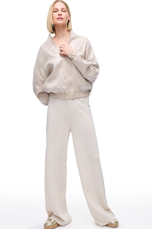  Caphs Taş Renk Slim Fit Yuvarlak Yaka Düşük Kollu Mont