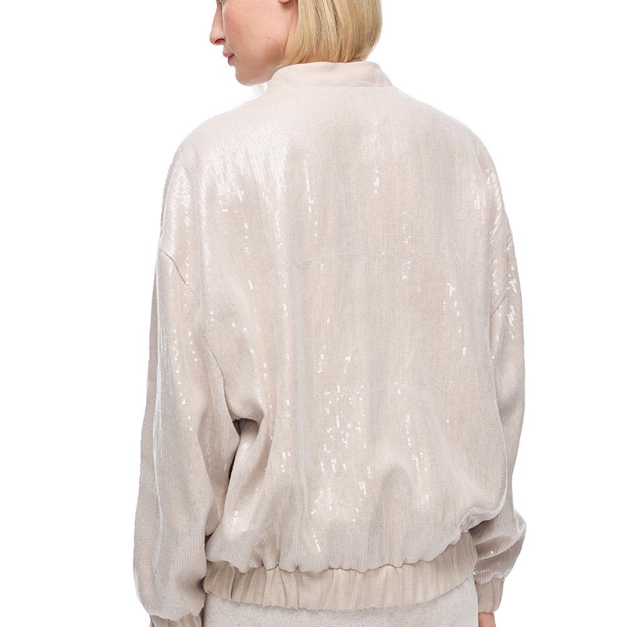 Caphs Taş Renk Slim Fit Yuvarlak Yaka Düşük Kollu Mont