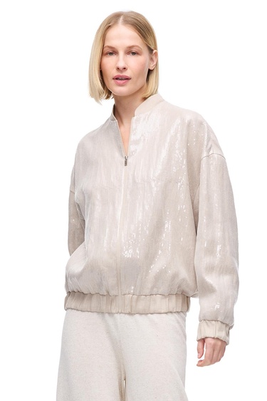  Caphs Taş Renk Slim Fit Yuvarlak Yaka Düşük Kollu Mont