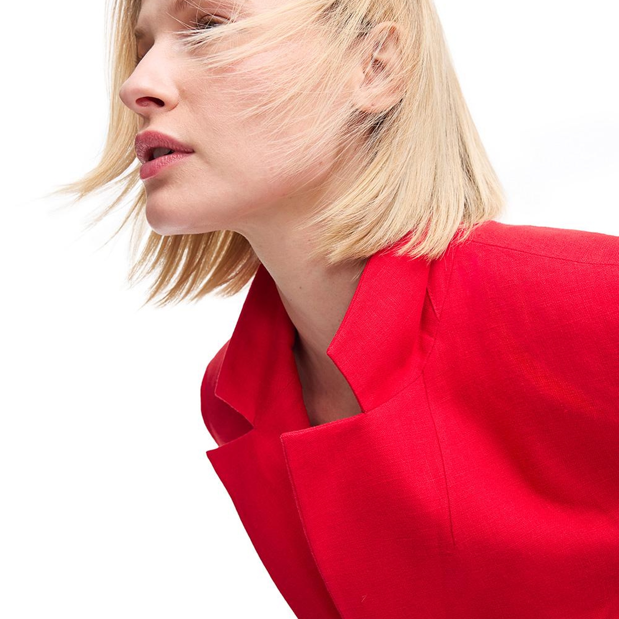 %100 Keten Ceket Yaka Takım Ceket