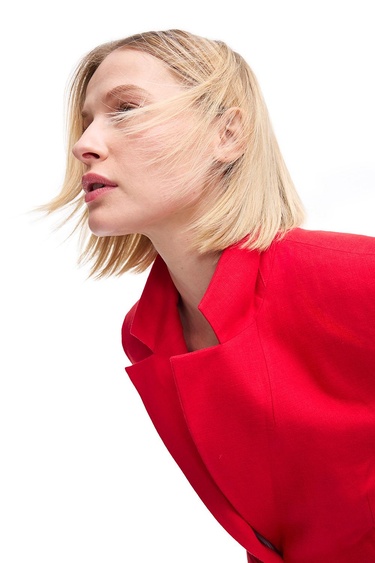  %100 Keten Ceket Yaka Takım Ceket