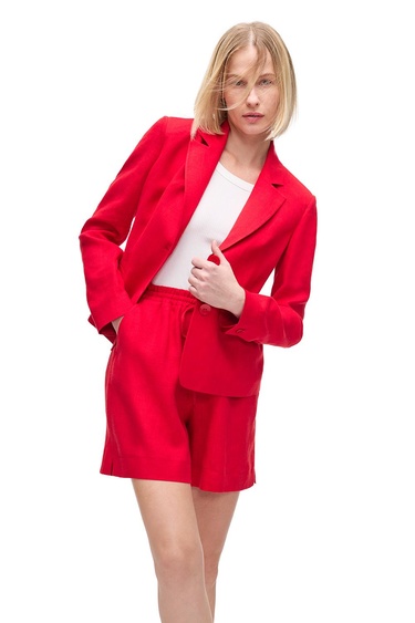  %100 Keten Ceket Yaka Takım Ceket