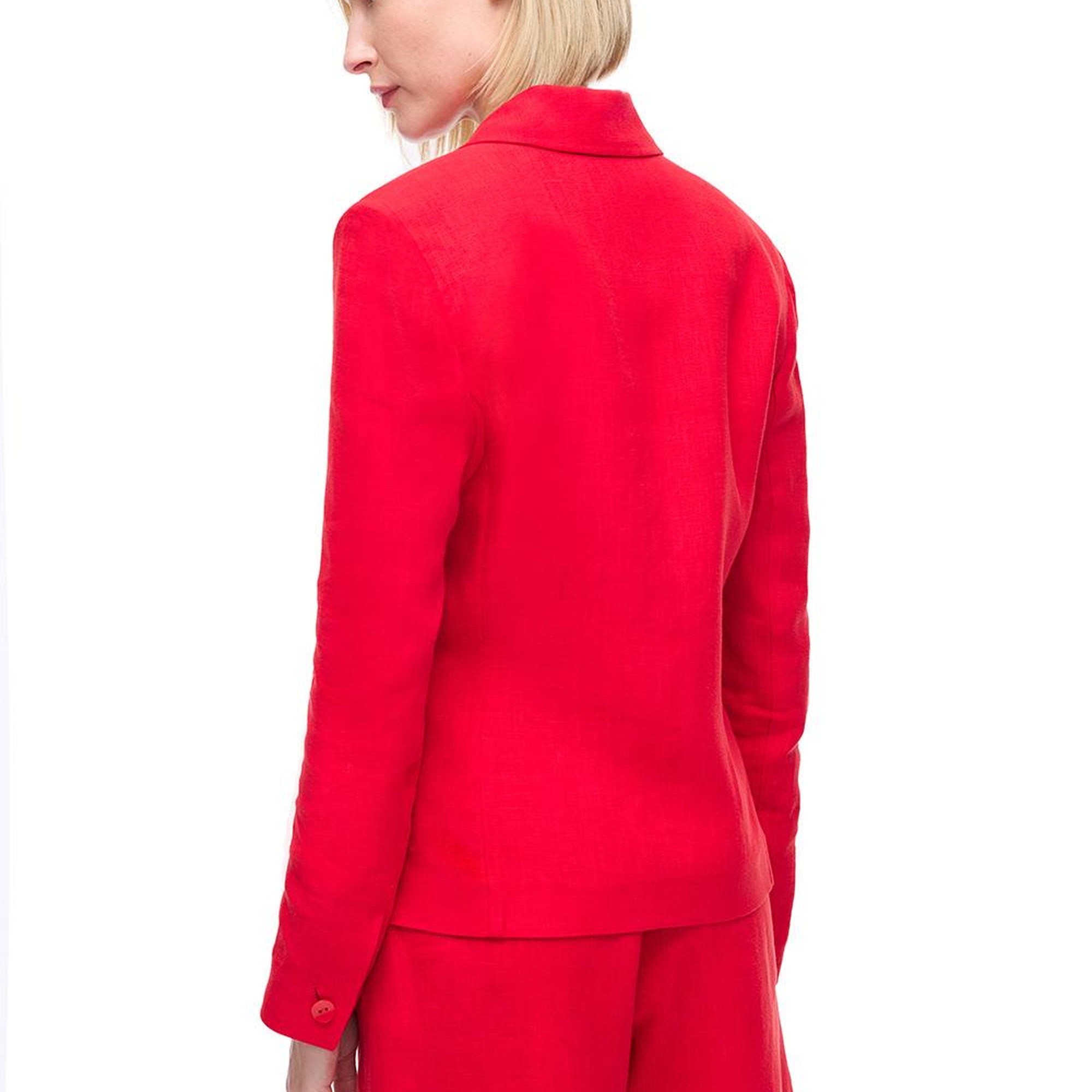 %100 Keten Ceket Yaka Takım Ceket