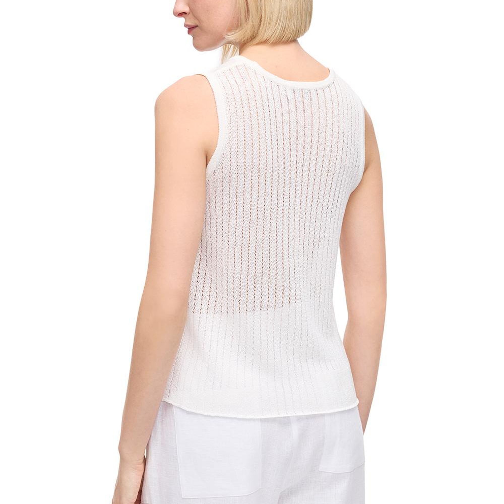 Ekru Triko Rahat Kalıp Bisiklet Yaka Triko