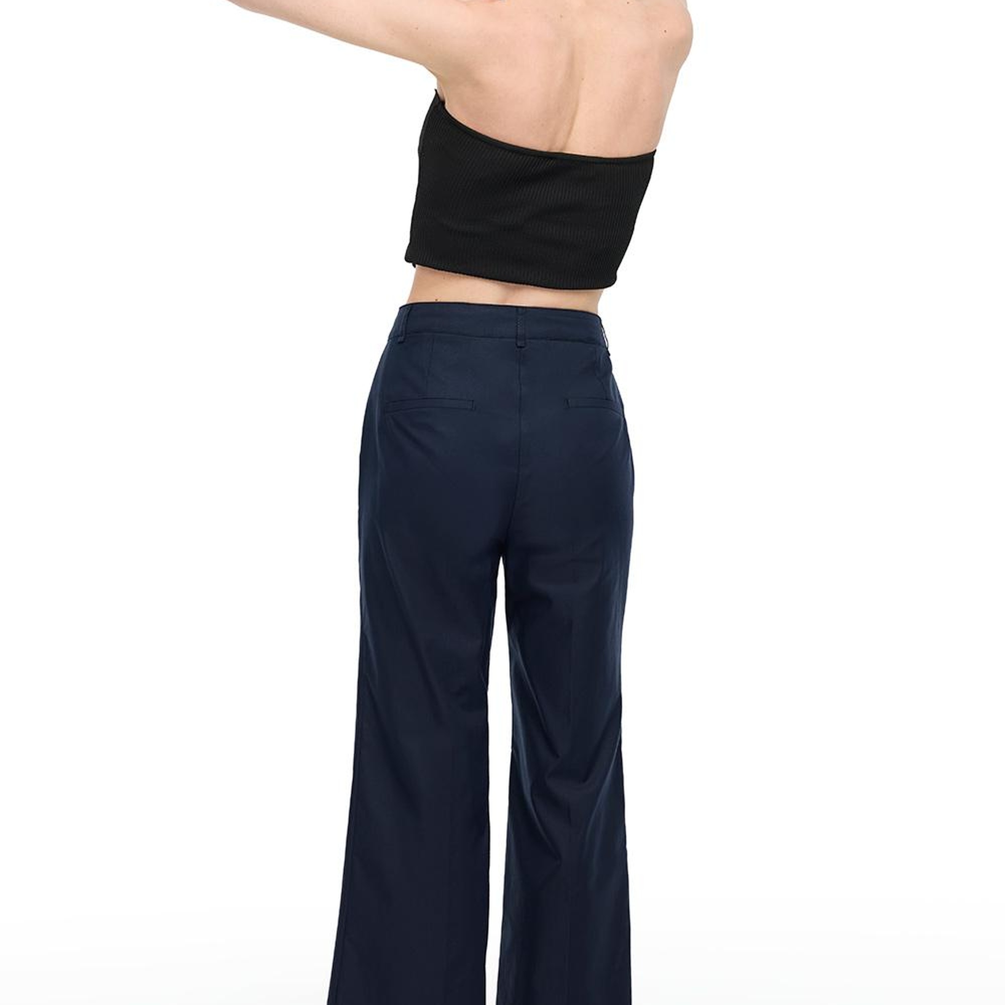 Lacivert Ginas Regular Fit Yüksek Bel Pantolon