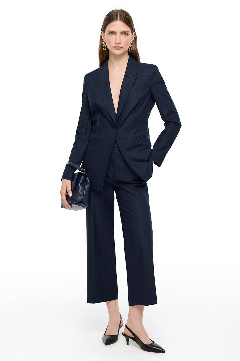  Lacivert Ginas Regular Fit Yüksek Bel Pantolon