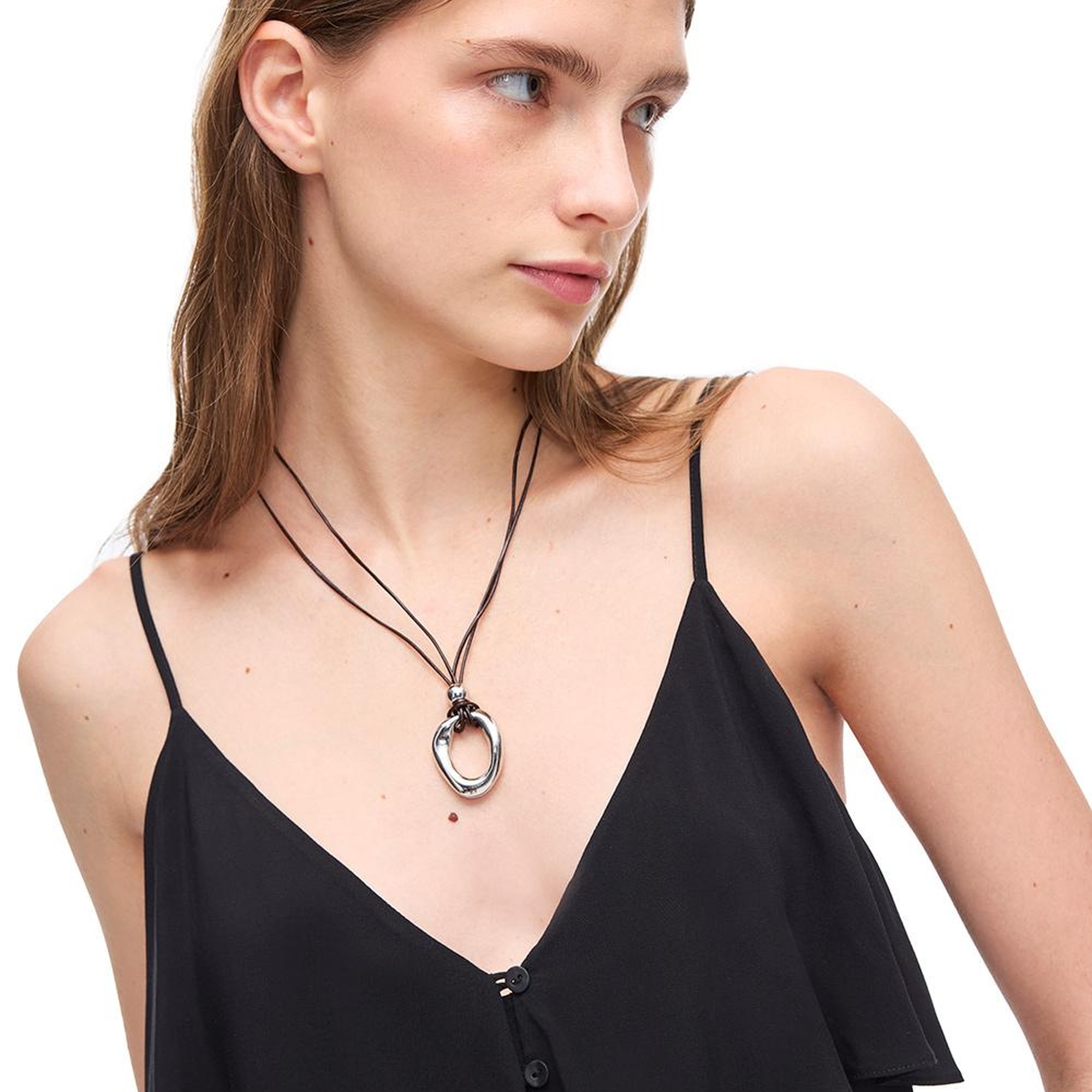 Askılı V-Yaka Viskon Bluz