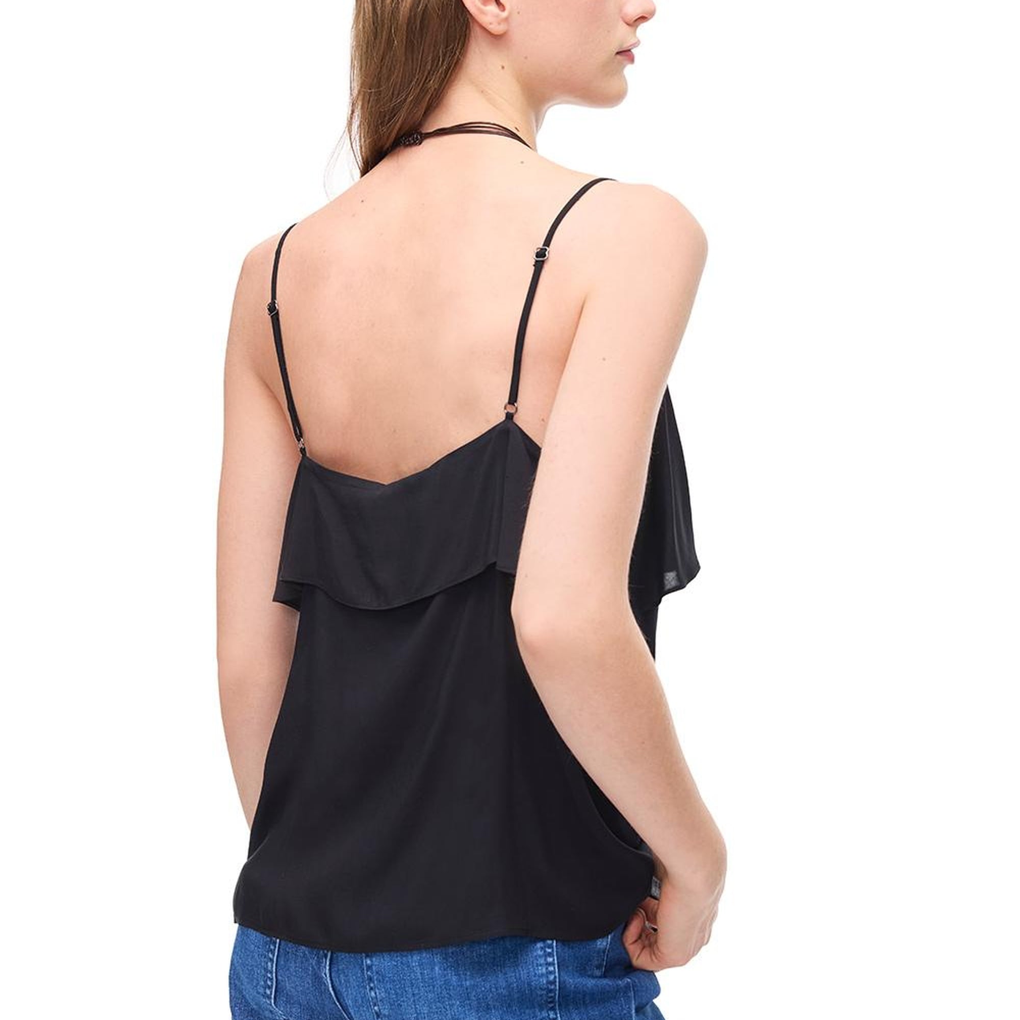 Askılı V-Yaka Viskon Bluz