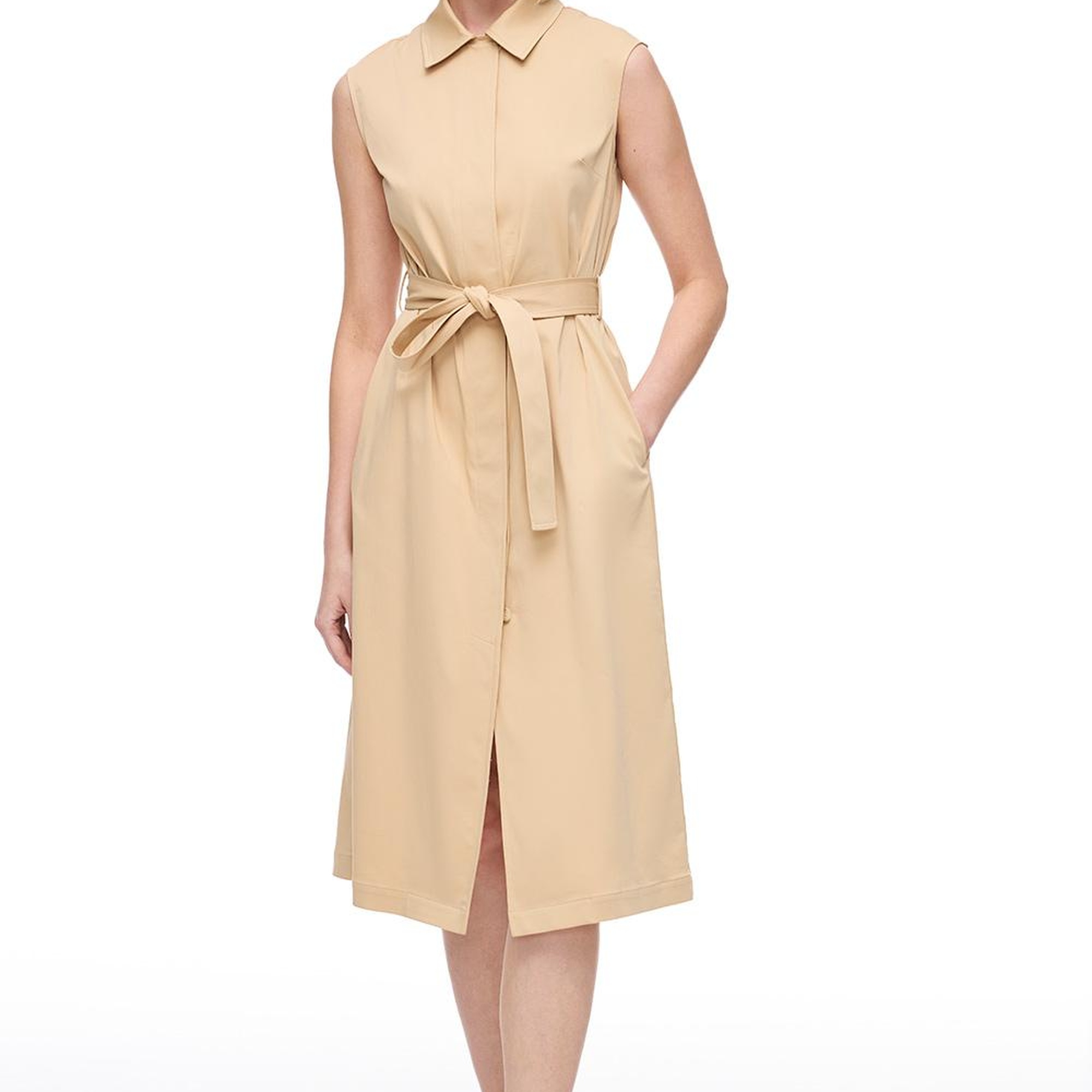 Açık Devetüyü Ronse Rahat Kalıp Midi Boy Elbise