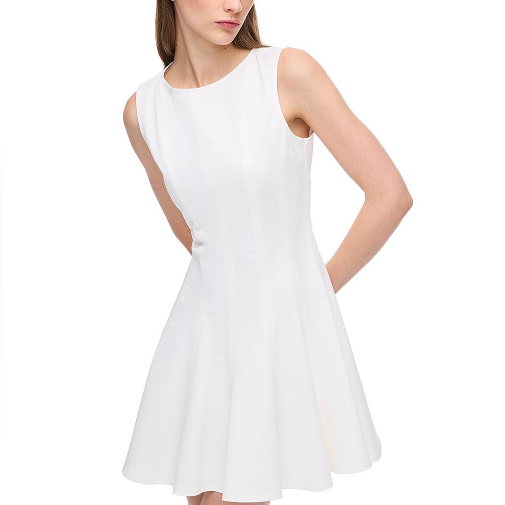 Kayık Yaka Slim Fit Mini  Elbise