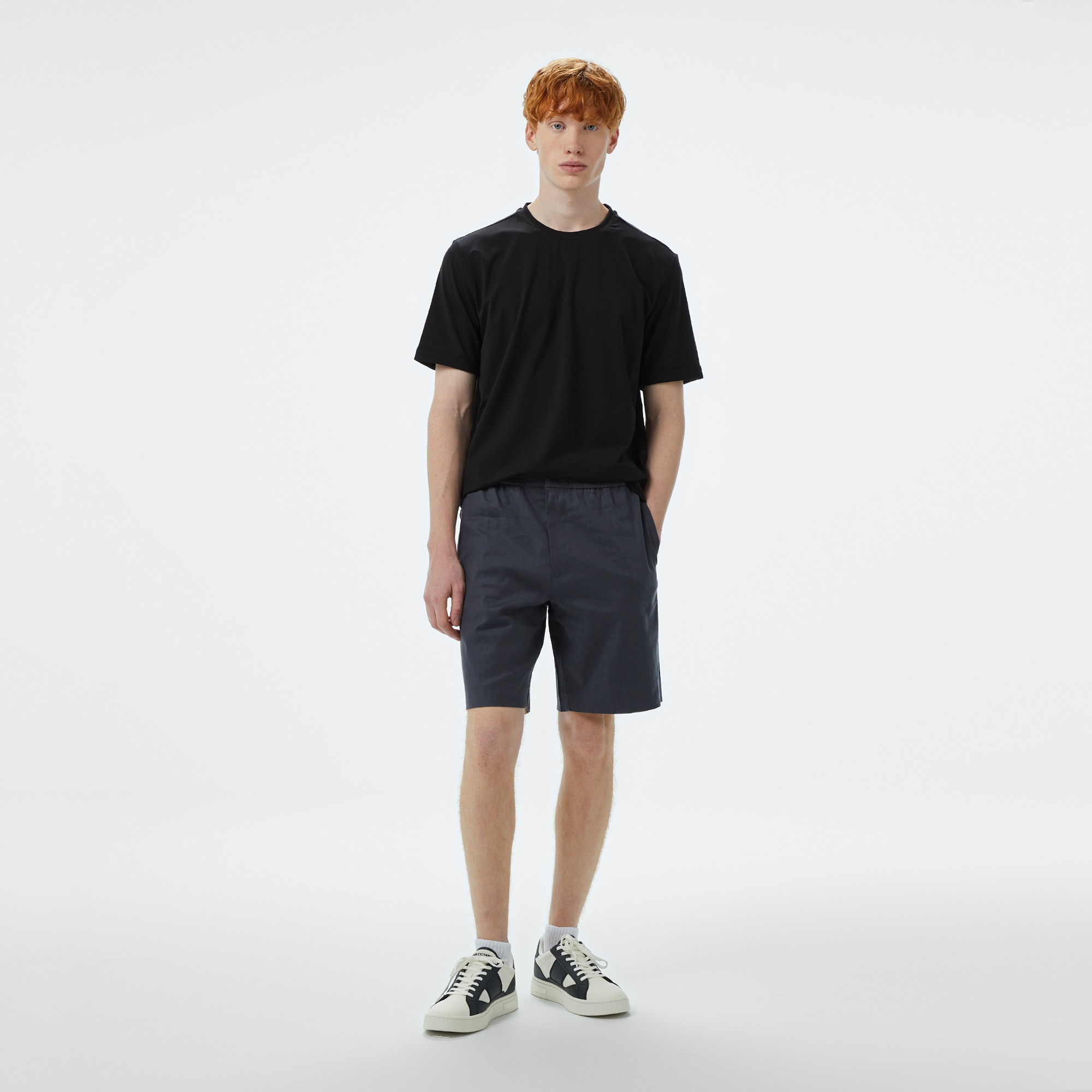 Brooks Brothers Bisiklet Yaka Performans Erkek Siyah T-Shirt