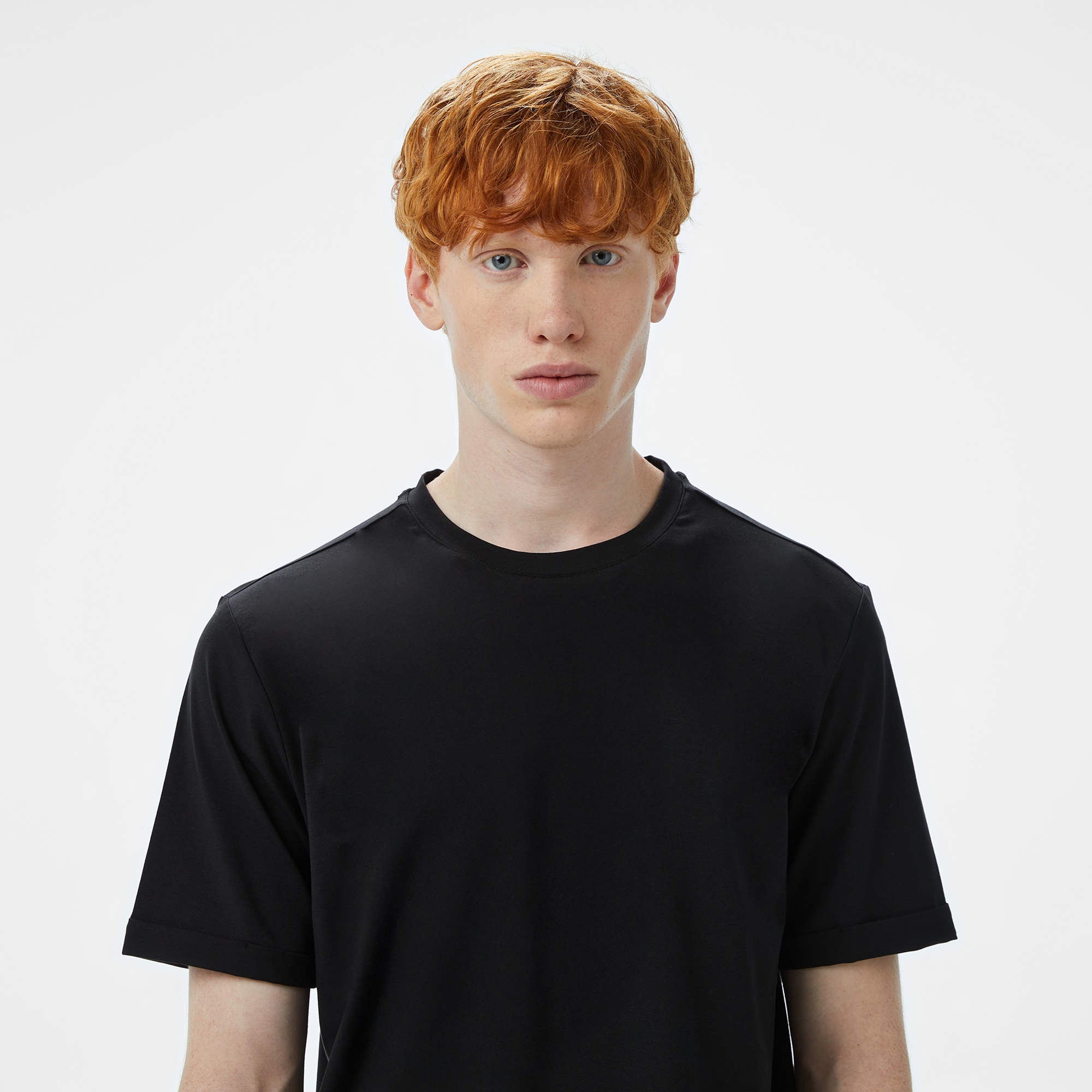 Brooks Brothers Bisiklet Yaka Performans Erkek Siyah T-Shirt