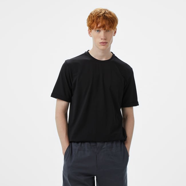  Brooks Brothers Bisiklet Yaka Performans Erkek Siyah T-Shirt