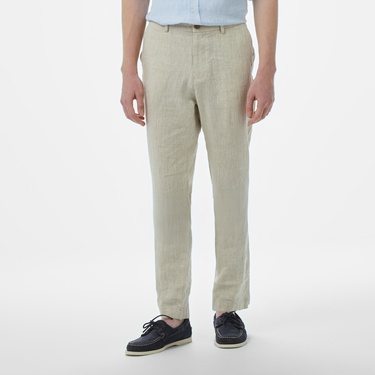  Brooks Brothers %100 Keten Klasik Erkek Bej Pantolon