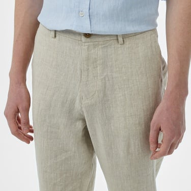  Brooks Brothers %100 Keten Klasik Erkek Bej Pantolon