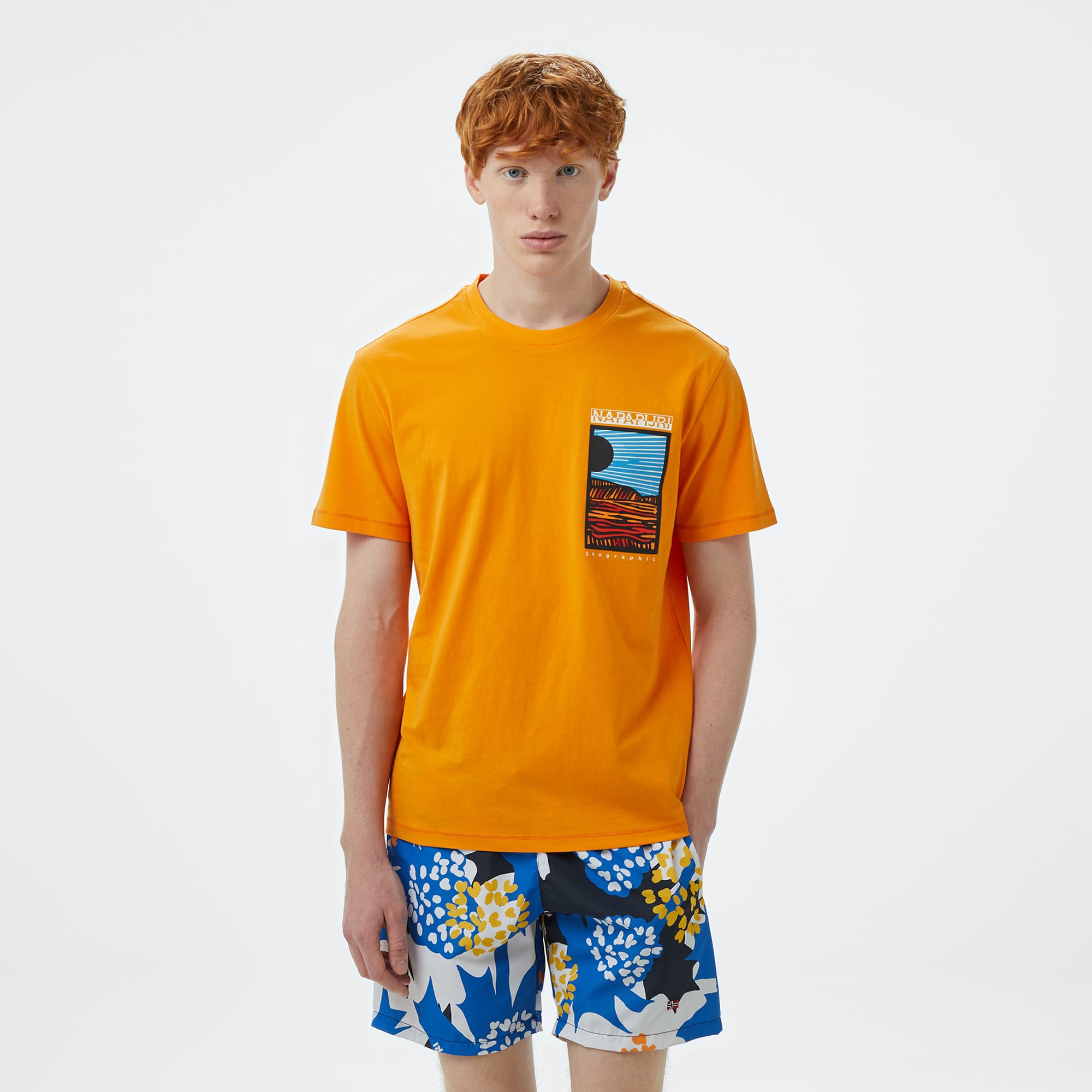  Napapijri S-Valdor Erkek Turuncu T-Shirt