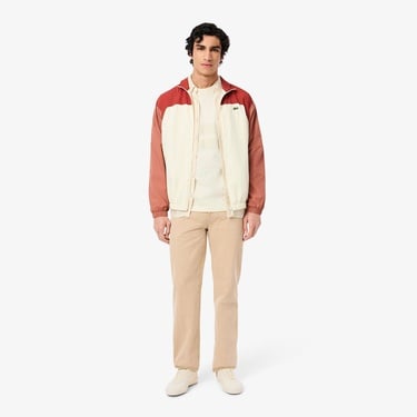  Lacoste Heavy Jersey Mesh Band Erkek Krem T-Shirt