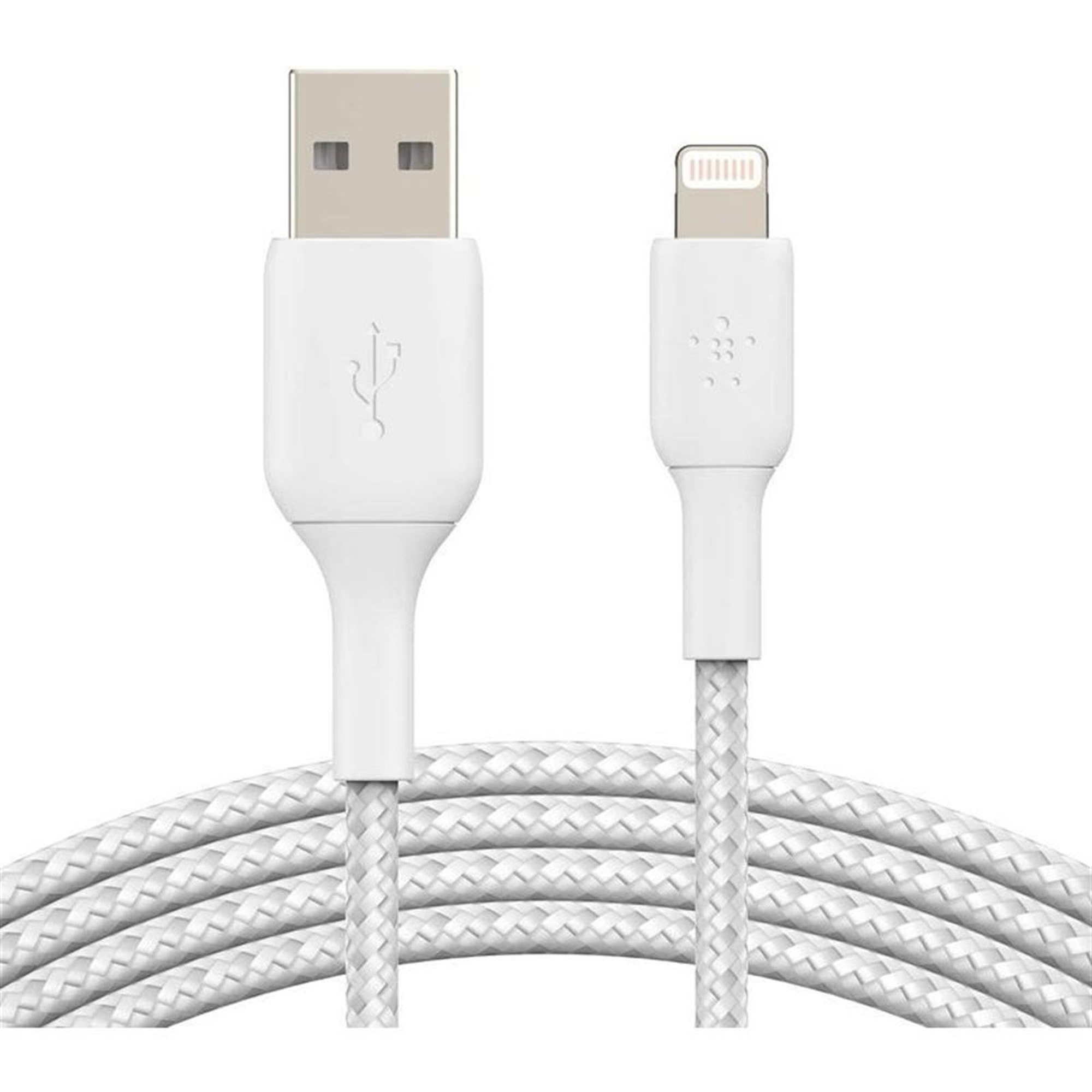 Belkin Örgülü Apple Lightning Hızlı Şarj Ve Data Kablosu 1 metre Beyaz / Caa002bt1mwh