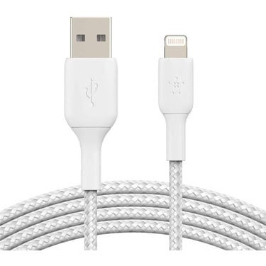  Belkin Örgülü Apple Lightning Hızlı Şarj Ve Data Kablosu 1 metre Beyaz / Caa002bt1mwh