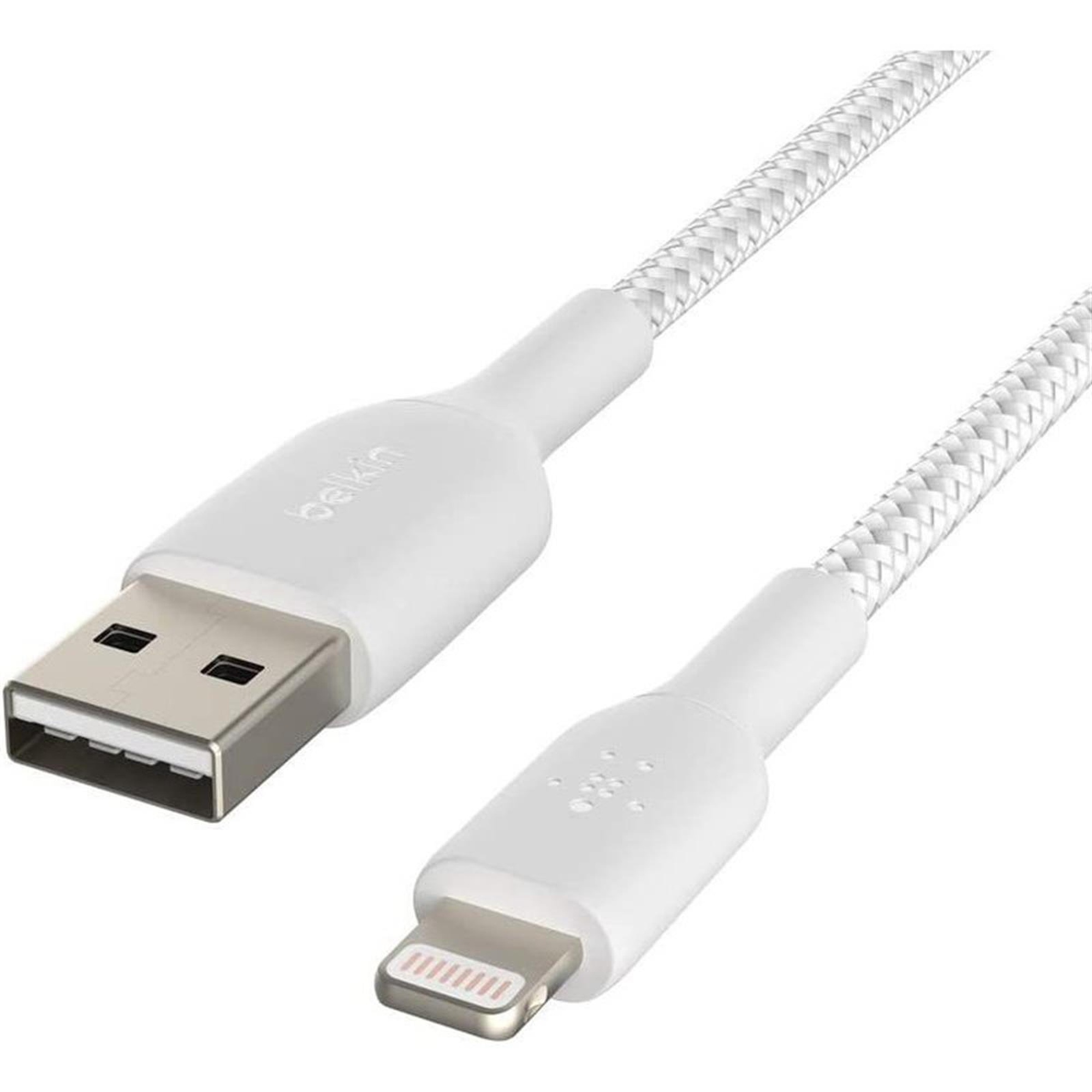Belkin Örgülü Apple Lightning Hızlı Şarj Ve Data Kablosu 1 metre Beyaz / Caa002bt1mwh