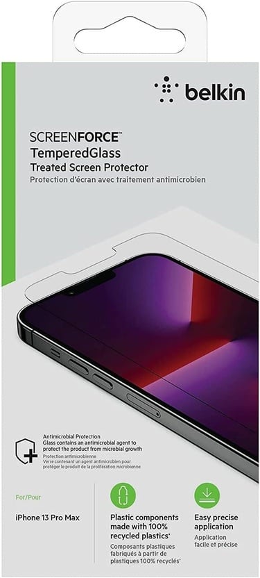  Belkin iPhone 13 Pro Max Screen Force Tempered Glass Ekran Koruyucu - OvaO70ZZ