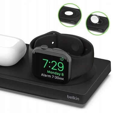  Belkin BoostCharge PRO Magsafe 3in1 Kablosuz Şarj Pedi (Apple Watch Series 7, 8, Ultra için Hızlı Şarj)