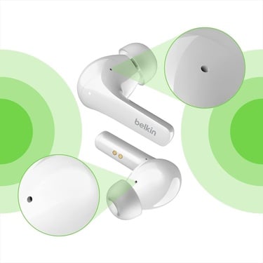  Belkin SOUNDFORM Flow ANC Gerçek Kablosuz Bluetooth Kulaklık - Beyaz